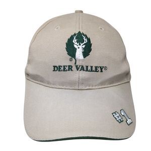 Deer Valley #1 Ski Resort Strapback Baseball Cap Brown OS Adjustable Embroidered